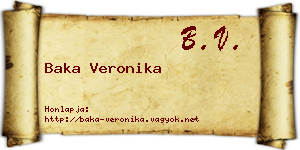 Baka Veronika névjegykártya